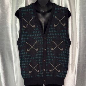 Steve Stricker for Fairway Sport Men’s Large Button Up V Neck Golf Sweater Vest